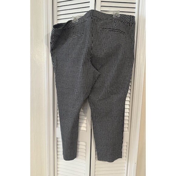 Old Navy Skinny Ankle Womens Pants Black White High Rise Houndstooth Plus Sz 24 - Picture 2 of 7